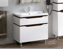В інтер'єрі Комплект меблів для ванни з кольоровими вставками 60 см завширшки Санверк Alessa Classic 25457-25526-25476