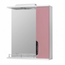Бело-розовое зеркало в ванную 50 см шириной с подсветкой Квелл Грация Z1 Грация 50R Розовый