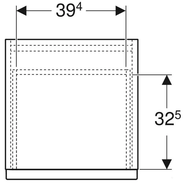 Размеры Комод для ванной 45 см шириной Geberit iCon 502.315.JL.1