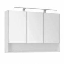 Горизонтальный шкаф зеркало в ванную 100 см шириной Ювента Bennett Bennett-100 White (Mirror cabinet)