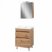 Коричневый комплект мебели для ванной комнаты 60 см шириной Пик Минимал 44238-45664