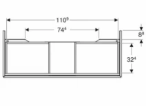 Розміри Тумба у ванну без умивальника з ящиками 120 см шириною Geberit ONE 505.075.00.6