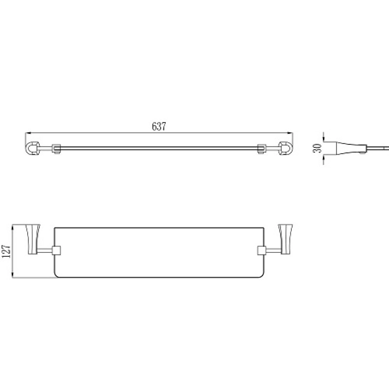 Размеры Недорогая стеклянная полка для ванной IMPRESE CUTHNA стеклянная полочка , хром 160280 stribro
