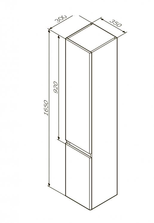 Размеры белый шкаф-пенал для ванной комнаты 35 см am.pm x-joy m85chr0356wg38 №3