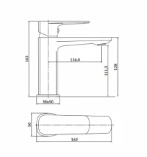 Размеры Глянцевые смеситель для раковины Cersanit LARGA черный S951-390