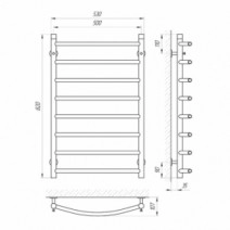 Розміри Сушка для рушників водяна 500х800 LARIS П8 Класік Хром 30x20 ВР 1/2 д 71207030