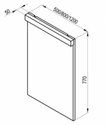 Розміри Дзеркало для ванної кімнати Ravak Natural 1200 біле X000001058