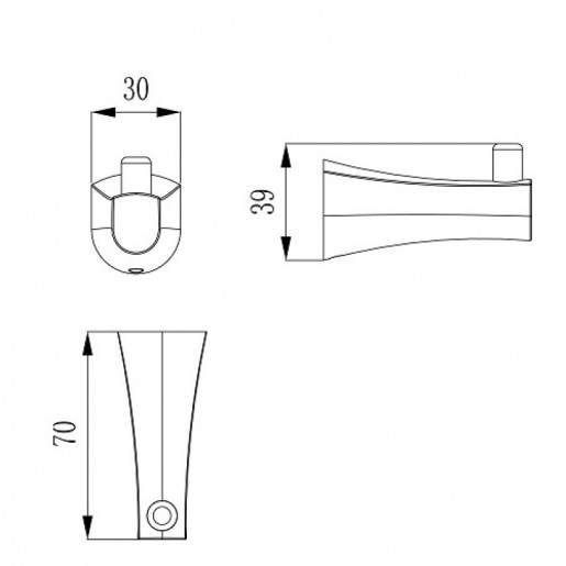 Размеры Дизайнерский крючок для ванной IMPRESE CUTHNA крючок, бронза 100280 antiqua