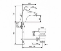 Розміри Матовий кран змішувач для раковини Emmevi LUXOR SC7003 RTC мат