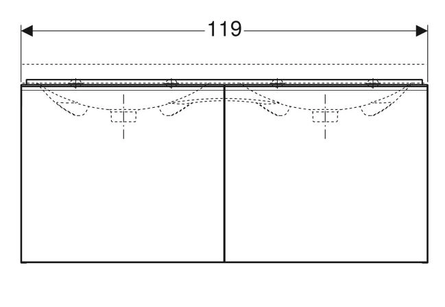 Размеры Матовая тумба в ванную без умывальника 120 см шириной Geberit Acanto под раковину Acanto 500.613.16.1