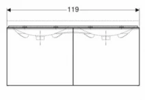 Размеры Матовая тумба в ванную без умывальника 120 см шириной Geberit Acanto под раковину Acanto 500.613.16.1