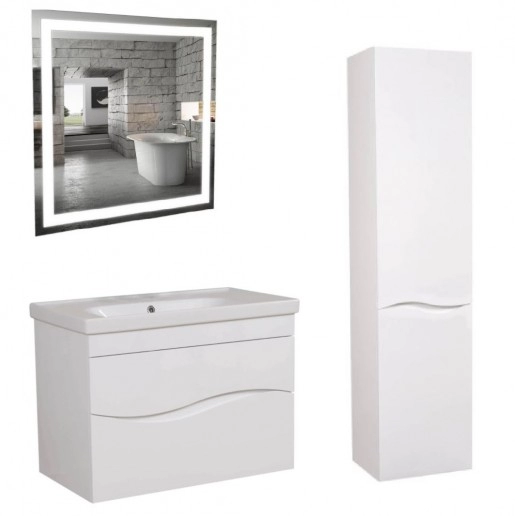 Основное Подвесной комплект мебели для ванны 80 см Aqua Rodos Альфа 29601-29720-29792