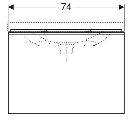 Розміри Тумба у ванну кімнату без раковини 75 см шириною Geberit Acanto під раковину Acanto 500.611.16.1