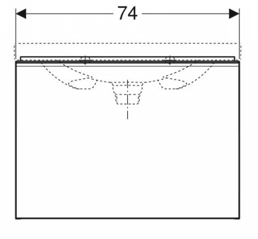 Розміри Тумба у ванну кімнату без раковини 75 см шириною Geberit Acanto під раковину Acanto 500.611.16.1