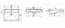 Размеры Умывальник прямоугольный 55 см шириной CeraStyle Riva riva 55