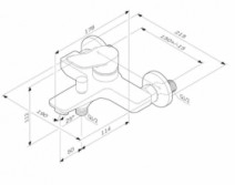 Размеры Смеситель с аэратором для ванной комнаты AM.PM X-Joy F85A10022