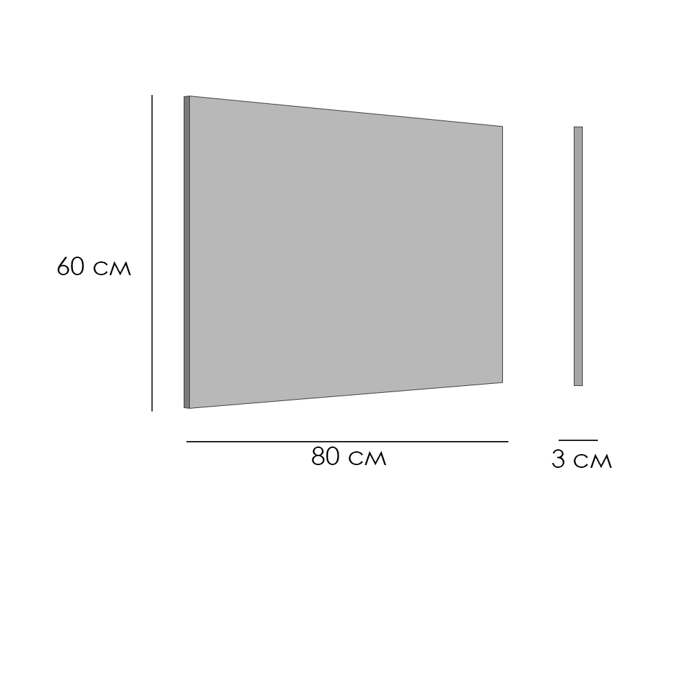 Размеры Зеркало в ванную 80 см StekloNova Шинэйд Шинэйд 8