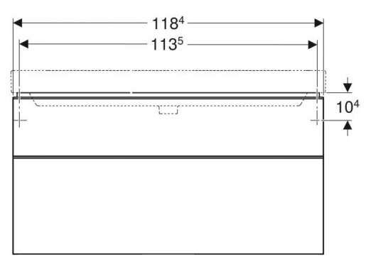 Размеры Тумба под умывальник без раковины 120 см шириной Geberit Smyle Square под умывальник Smyle Square 500.355.JL.1