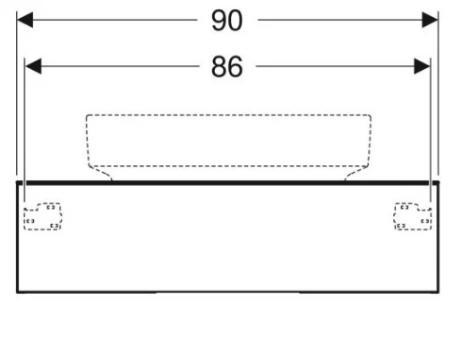 Размеры Тумба в ванную без умывальника 90 см шириной Geberit VariForm под умывальник VariForm 501.168.00.1