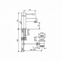 Розміри Прямий змішувач для раковини Emmevi EDEN CR71003 хром