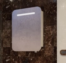 В интерьере зеркало-шкафчик в ванную 60 см со светодиодной лентой ювента прато рrm-60-белый №2