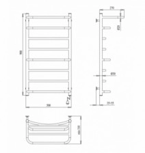 Размеры Полотенцесушитель электрический 500 х 900 мм Paladii Идеал Электро Хром 30х20 левый ИДе014PL