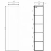 Размеры пенал в ванную с зеркалом 40 см шириной cersanit moduo s929-019r №3