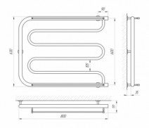 Розміри Сушка для рушників водяна форми змійка 800х600 LARIS П Фокстрот Хром 30x20 ВР 1/2 д 71207455