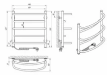 Размеры Сушка электрическая для полотенец Laris 480 x 500 мм Laris Евромикс Д30 с левым подключением хром 73207092 НР2022