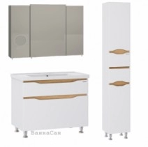 Комплект мебели для ванной комнаты 80 см с линзой САНВЕРК Liga 25486-25529-25494