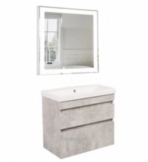 Матовый комплект мебели для ванной комнаты 60 см Aqua Rodos Винтаж Бетон 33049-29716