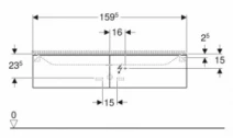 Размеры Тумба для ванной комнаты без раковины 160 см шириной Geberit Xeno² под умывальник Xeno² 500.346.01.1