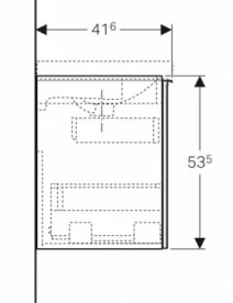 Размеры Тумба в ванную без умывальника со скрытым ящиком 60 см шириной Geberit Acanto под раковину Acanto 500.614.01.2