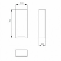 Розміри Навісна шафа для ванної 35 см Санверк ERA Air MV0000425 лівий