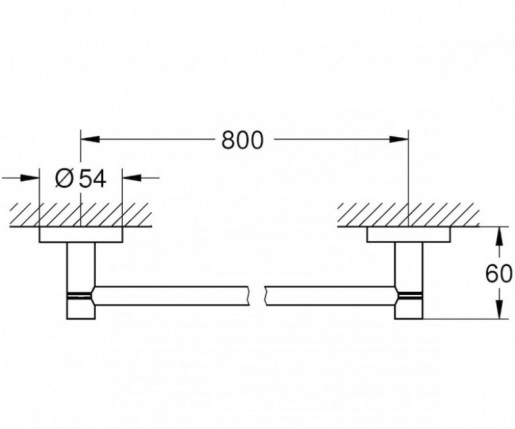 Размеры Одноярусный полотенцедержатель для ванной GROHE ESSENTIALS, хром 40386001