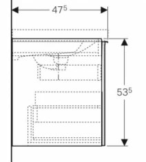 Розміри Тумба у ванну кімнату без раковини 75 см шириною Geberit Acanto під раковину Acanto 500.611.16.1