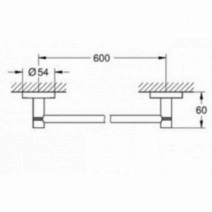 Размеры Полотенцедержатель на дюбелях для ванны Grohe Essentials хром 40366001