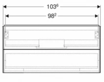 Размеры Матовая тумба под умывальник без раковины 105 см шириной Geberit ONE 505.264.00.2