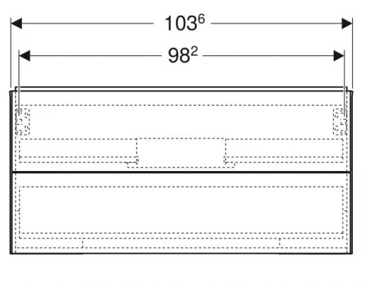 Размеры Матовая тумба под умывальник без раковины 105 см шириной Geberit ONE 505.264.00.2