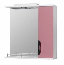 Бело-розовое зеркало в ванную 65 см шириной с подсветкой Квелл Грация Z1 Грация 65R Розовый