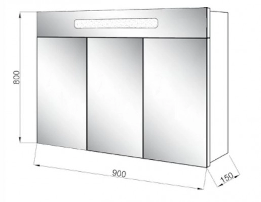 Размеры зеркальный шкаф в ванную 90 см юввис марко z-90 №2