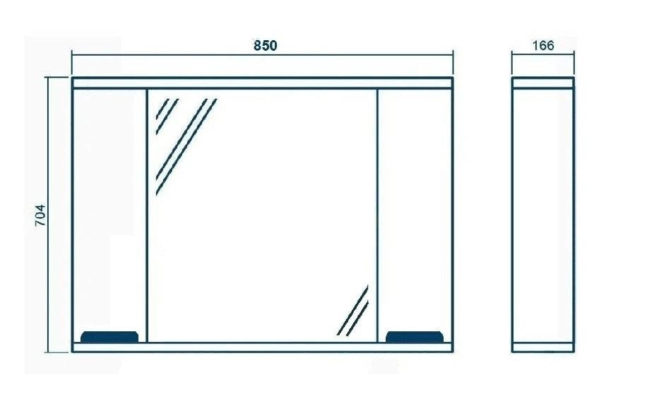 Размеры зеркало в ванную юввис 85 см оскар z-11 85 шкаф/шкаф с подсветкой №1