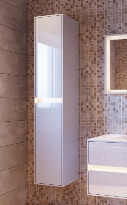 В интерьере Пенал для ванной 33 см с подсветкой Botticelli Torino TrP -170R белый глянец