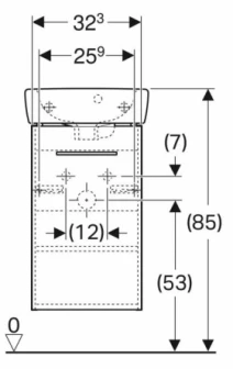 Размеры Тумба с умывальником с дверцами 35 см шириной Geberit Selnova Square с раковиной Selnova 502.743.00.1