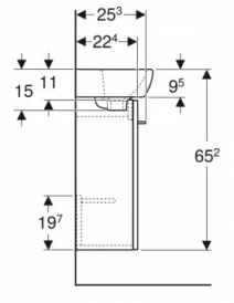 Размеры Тумба с умывальником с дверцами 35 см шириной Geberit Selnova Square с раковиной Selnova 502.743.00.1