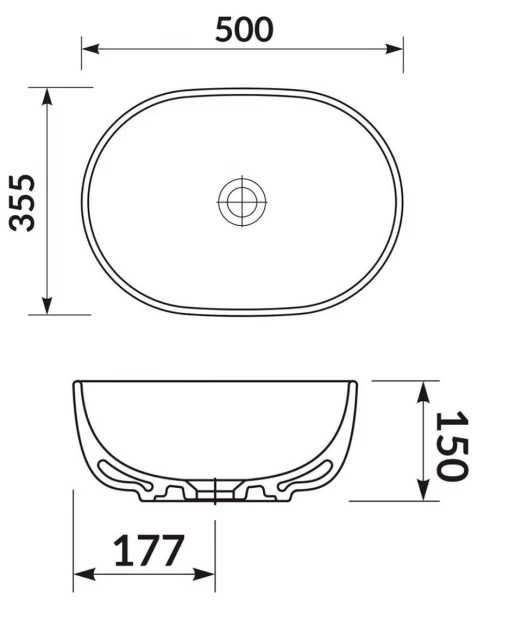 Розміри Раковина 50 см завширшки Cersanit MODUO K116-049