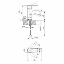 Размеры Глянцевый смеситель для раковины в ванную хром Qtap Vítkov SD00041932