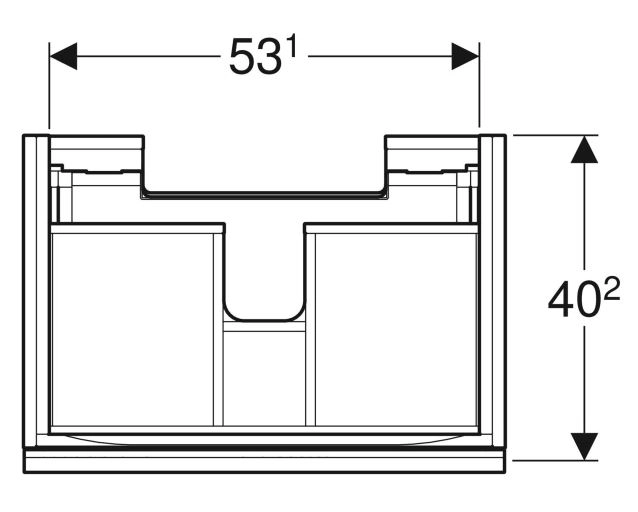 Размеры Тумба в ванную без умывальника со скрытым ящиком 60 см шириной Geberit Acanto под раковину Acanto 500.614.01.2