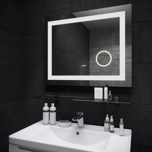 В интерьере Зеркало в ванную 80 см горизонтальное САНВЕРК LAVA Mega ZU0000136
