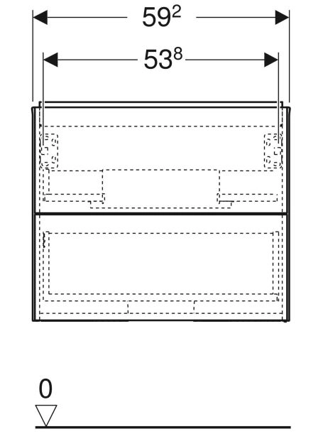 Размеры Тумба в ванную без раковины с ящиками 60 см шириной Geberit ONE 505.261.00.6